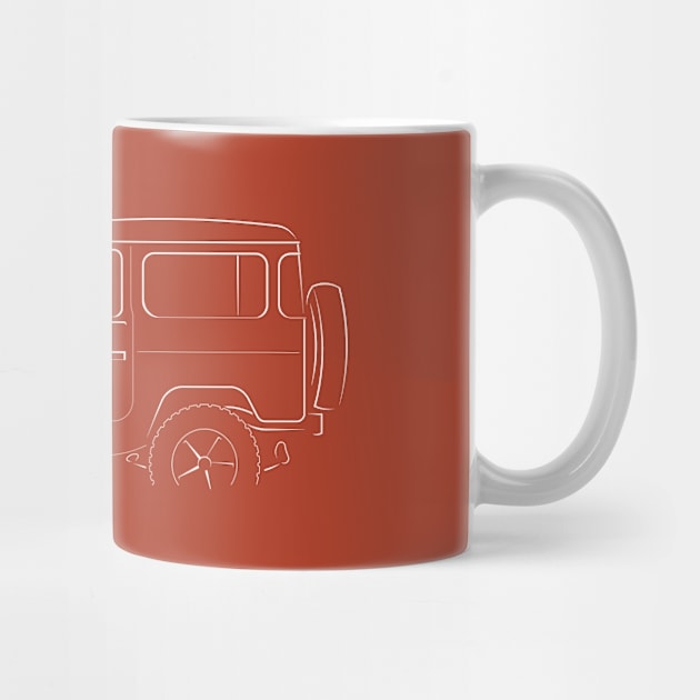 Toyota Land Cruiser FJ40 - profile stencil, white by mal_photography